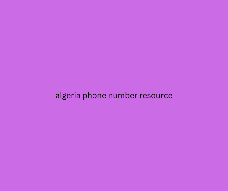 algeria phone number resource