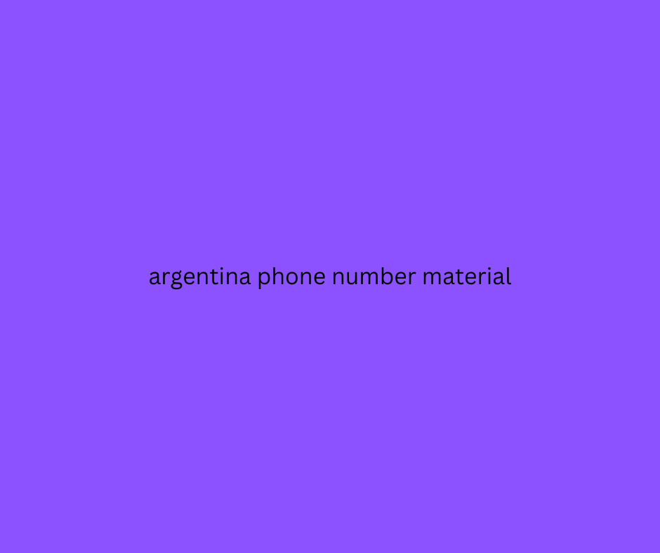 argentina phone number material